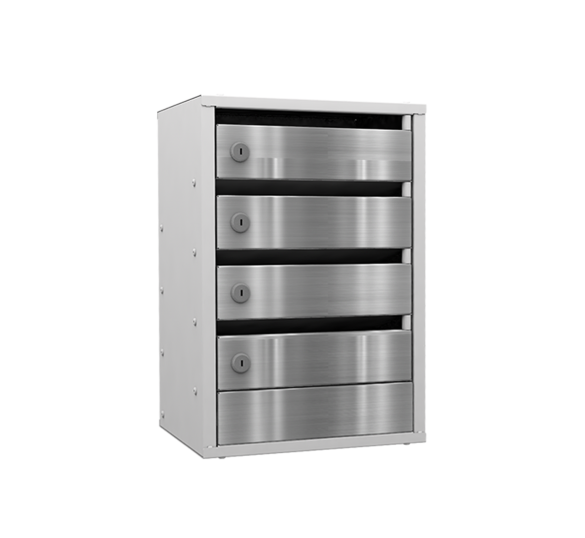 4-х секционный почтовый ящик «Омега» с дверцами из нержавеющей стали